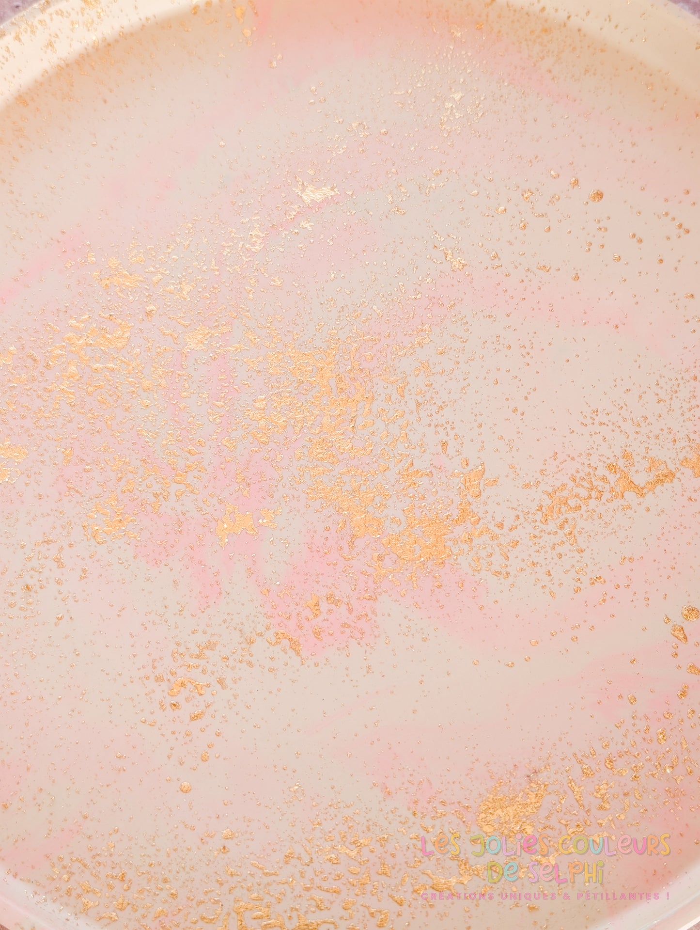 Grand plateau vide-poches en Jesmonite - beige/rosé et doré