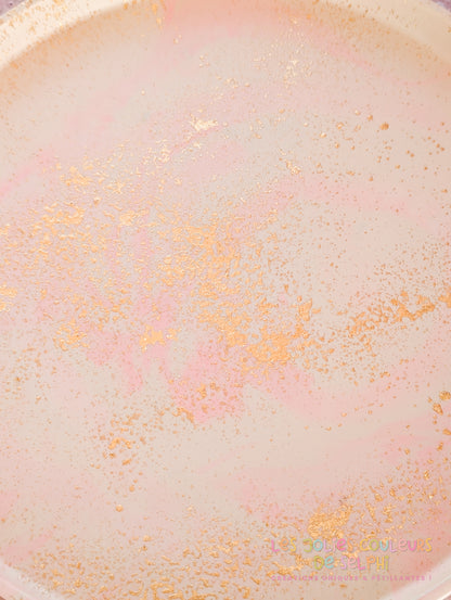 Grand plateau vide-poches en Jesmonite - beige/rosé et doré